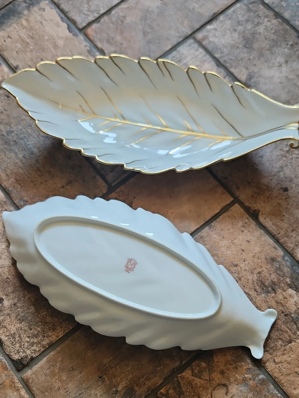 Vintage Noritake Morimura Celery Leaf Dish/Bowls Set Of 2